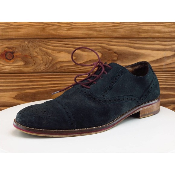 Johnston & Murphy Sz 10‎ Oxford Black Suede Men Lace Up Medium (D, M) - Picture 1 of 11